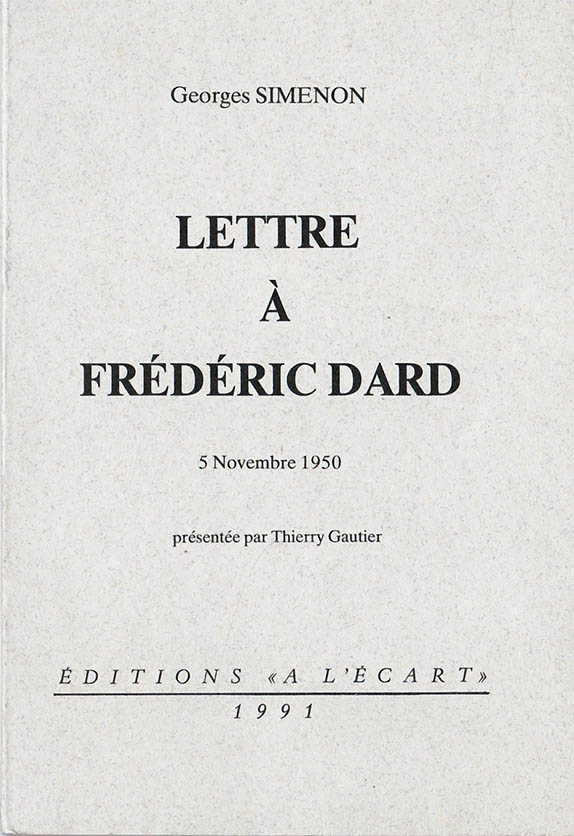 Lettre à Frederic Dard