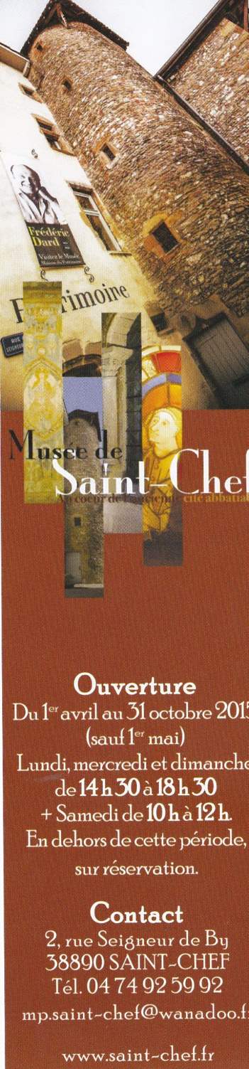 Marque pages Musée de Saint Chef