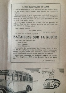 L'Echo de Savoie n°27 1er janvier 1949 encart pour Batailles sur la route