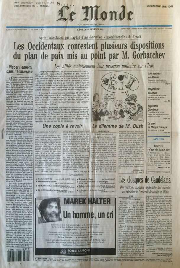 Le Monde 23 février 1991