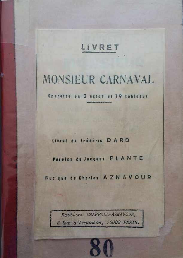 Livret Monsieur Carnaval