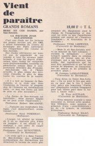 Informations Fleuve Noir n°30 juin 1967 la faculté