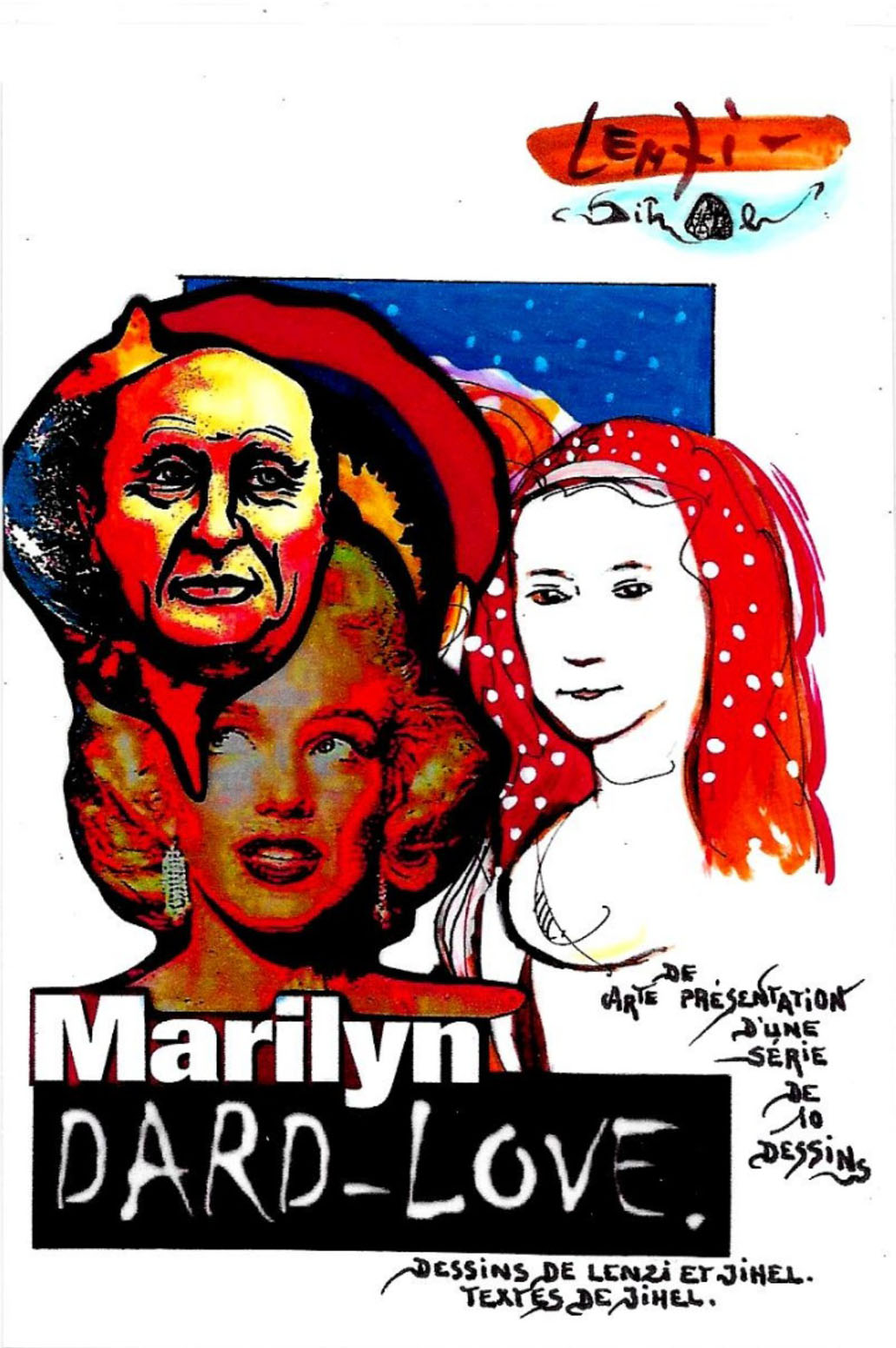 CPM Jihel LENZI Frédéric DARD San Antonio Marilyn MONROE carte presentation dard love