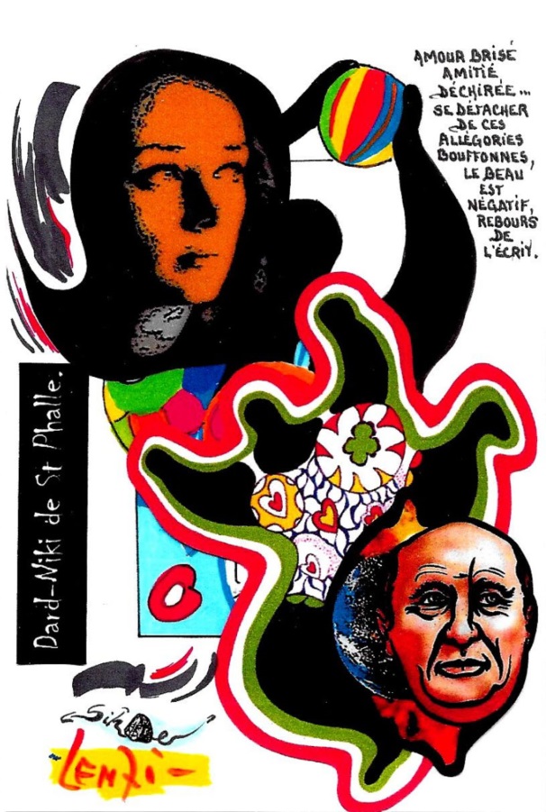 CPM LARDIE Jihel LENZI Frédéric DARD San Antonio Niki de Saint Phalle tirage signé numéroté en 30 exemplaires 2