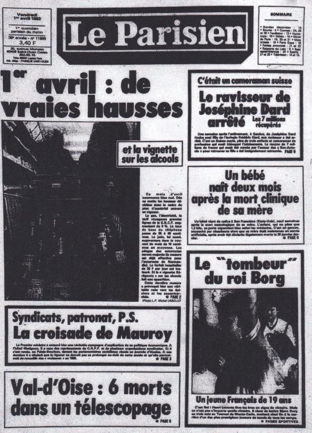 Le Parisien 1er avril 1983