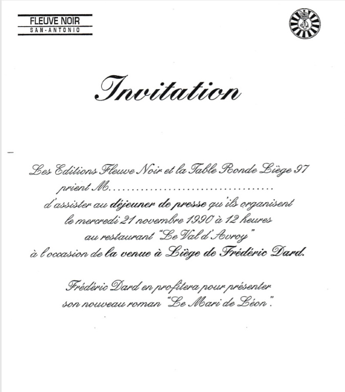 Invitation Table Ronde Liège 1997
