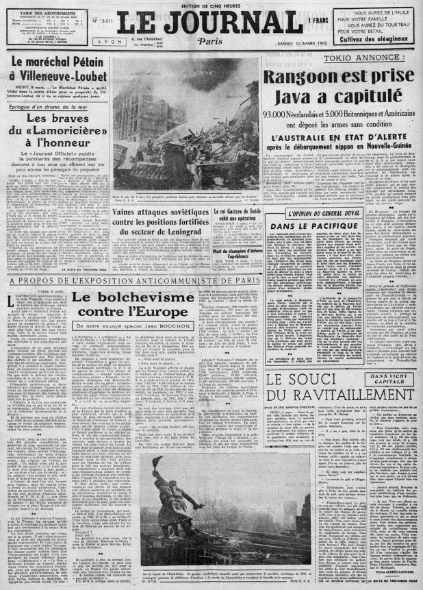 Le Journal 10 mars 1942