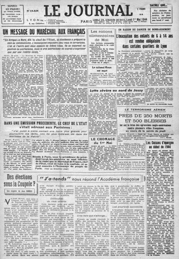 Le Journal 18628 29 avril 1944