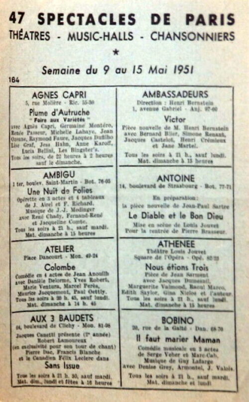 47 Spectacles de Paris n°184